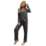 Zingj Women Autumn And Winter Solid Color Long Sleeve Cardigans Trousers Can Be Worn Outside Home