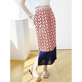Spring And Summer New Three House Folded Skirt Loose Size One-Step Skirt Showing Thin And Yangy