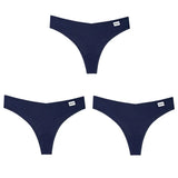 3Pcs/Lot V Waist Cotton G-String Thong Panties String Underwear Women Briefs Sexy Lingerie Pants Low-Rise Ladies