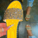 Head Flat Bottom Water Drill Slippers Beach Drag Large Print Type Water Drill Slippers