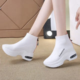Shoes Women Popular New Women's Shoes Breathable Single Boots Casual Sports Shoes Thick Platform High Heel Loose Cake High Top