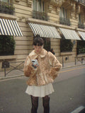 Autumn And Winter New Temperament Collar Short-Term Warm Long-Sleeved Fur Coat
