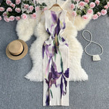 Zingj Gentle And Comfortable Temperament Slim And Casual Thin Print Dress Female 2024 Summer New