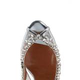 Fish Mouth Sauce High Heel Single Shoes Large Size Women's Shoes Gorgeous Chain Diamond Fashion Shoes