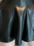Spring Summer Short Black Soft Faux Leather Mini Puffy Skirt Women High Waist Zipper A Line Cute Kawaii Fashion