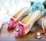 Zingj Embroidered Women's Cloth Shoes Baotou Cool Drag Leisure Summer Walk Shopping Travel Cow Tendon Bottom