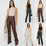 Fashion Tight Long Leather Trousers Personality