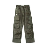 Popular Camouflage Multi-Pocket Jeans Women Y2K New High Waist Slim Wide Leg Mopping Overalls Unisex Loose Casual