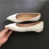 Flat Rivets Shoes Women Classics Pointed Toe Fashion Women Party Wedding Plus Size MD037