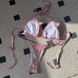 2024 New Sexy Bright Pearl T-Dip Bikini Swimsuit