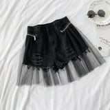Women Denim Shorts Patchwork High Waist Slim Summer Hole Jeans Shorts Feminino Chic Ladies Bottom With