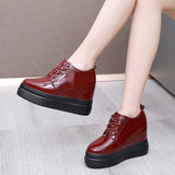 Height Patent Leather Small Leather Shoes Heel Waterproof Table Single Shoes Spring Autumn Pine Women's Shoes With Deep Mouth Plus Velvet Naked