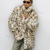 Leopard Print Faux Fur Coat- Outfit