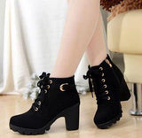 And Winter 2025 New High And Female Boots Cross-Tied With Short Boots And Martin