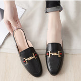 New Round-Headed Slippers Women Without Heel Half-To-Head Out Of The Head Muller Shoes Size