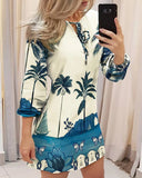 Bandage Hollow Out Women Dress Package Hip Ladies Mini Dress Print 2020 Fahsion Bohemia O Neck Long Sleeve Spring