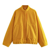 New Loose Casual Coat Street Standing Collar Dark Button Coat Casual Jacket