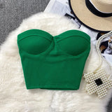 Zingj Color Strapless Vest Female Wearing Sexy Hot Girl Short Crop Slim Thin With Chest