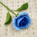 Zingj Doll Line Wine Cup Rose Wool Knitting Rose Bouquet Hand-Woven Eternal Flower Wool Flower