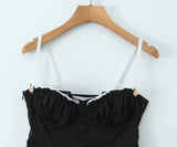 Lace Bustier Patchwork Cami Lace Up Mini Dress-Outfit