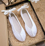 Zingj Shoes Round Head Woven Brocade Ming Made Ancient Style Ancient Costume Flat Shoes Summer Women's Single