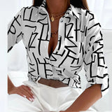 Turn-down Collar Elegant Women Blouse Casual Button Long Sleeve Autumn Tops Blusas Lady Chain Leopard Print Office