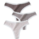 Panties Cotton Women's Underwear Sexy Panties Soft Female Underpants Thong Solid Color Lace Panty Lingerie M-XL