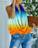 T-Shirt Fashion Beach Street Style Loose Summer Sleeveless Sexy V-Neck Top Casual Home Print Clothes