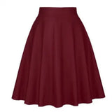 Women Retro Pleated Skirts 50s Kawai Vintage Rockabilly Swing Flamingo Printed High Waist Casual Tutu Summer Skater