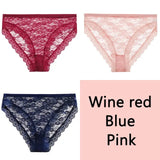 3PCS/Set Perspective Women Lace Panties Female Underpants Sexy Panties For Women Briefs Plus Size Pantys