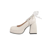 Bottom French Mary Jane Shoes Women High Heel Niche Design Temperament High-End Feel Lolita Coarse Leather Shoes Women