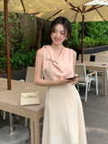 Xixi 13 Line 2025 Summer New Temperament Collar Tie With Small Shirt Sleeveless T-Shirt Top Female