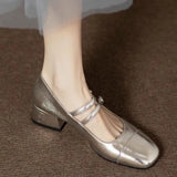 Fairy Style Elegant Temperament Coarse Single Shoes Summer New With Skirts To Increase The Thin And Coarse Heel Mary Treasure