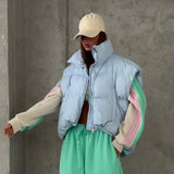 Color Lunch Break Bread Cotton Clothes High-End Zipper Cardigan Warm Fashion Hot Single Vest Sleeveless