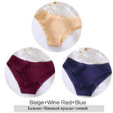 Women Lace Edge Cotton Briefs 3Pcs /Set Sexy Female Low-Rise Underpants Girl Seamless Intimate