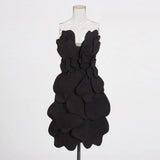 Temperament Sexy Breast Short Dress 2025 Summer New Fashion Flowers Spliced Sleeveless Design Short Dress