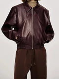 PU Leather Zipper Cropped Jacket- Outfit