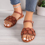 Zingj Hot Style One Foot Pedal Muller Flowers Flat Flower Hook Buckle Versatile Spring And Summer Slippers Sandals
