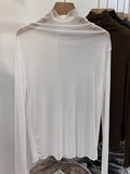Zingj Anti-Hook Silk Half High Collar Wood Ear Mesh Bottom Shirt Spring New Women's Thin Inside Jacket