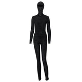 Women Autumn Winter Long Sleeve Backless Bodycon Soild Color Black Jumpsuit Romper Playsuit 2020 Fall Clothes