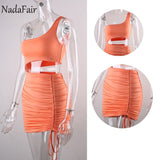 Mini Bodycon Summer Dress Women Club Hollow Out Ruched Backless Orange White Black Party Bandage Women Sexy