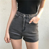 Fashion Denim Shorts Women High Waist Black Short Jeans Streetwear Shorts Feminino Falda Pantalon Mujer