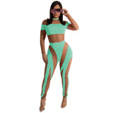 Color Rompers Women Sexy Sheer Mesh See Through Skinny Jumpsuits 2022 Summer Sleeveless Night Club Party One Piece
