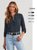 Zingj Early Fall New Ins Wind Denim Wash Water Fashion Elegant Long Sleeve Multi-Color Shirt