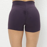 Zingj Hip Yoga Shorts Elastic High Waist Running Fitness Shorts Skinny Naked Sports Three Point Shorts-Outfit