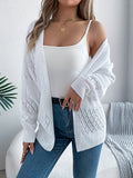 2025 Leisure Solid Color Hollow Lantern Long Sleeve Sleeve Sweater Long-Sleeved