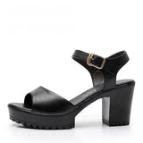 New Summer Women Sandals Shoes 2021 Thick With OL Korean Summer Sandals Large Size Genuine Leather Women Shoes