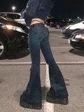 Washed Low Waist Flare Jeans- Outfit