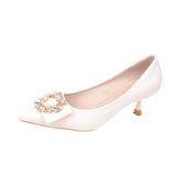 Spring And Summer New Commuter Temperament Rhinestone Thin Heel Pointed Women's High Heels Single Shoes Direct
