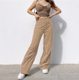 Corduroy Wide Leg Casual Female Autumn